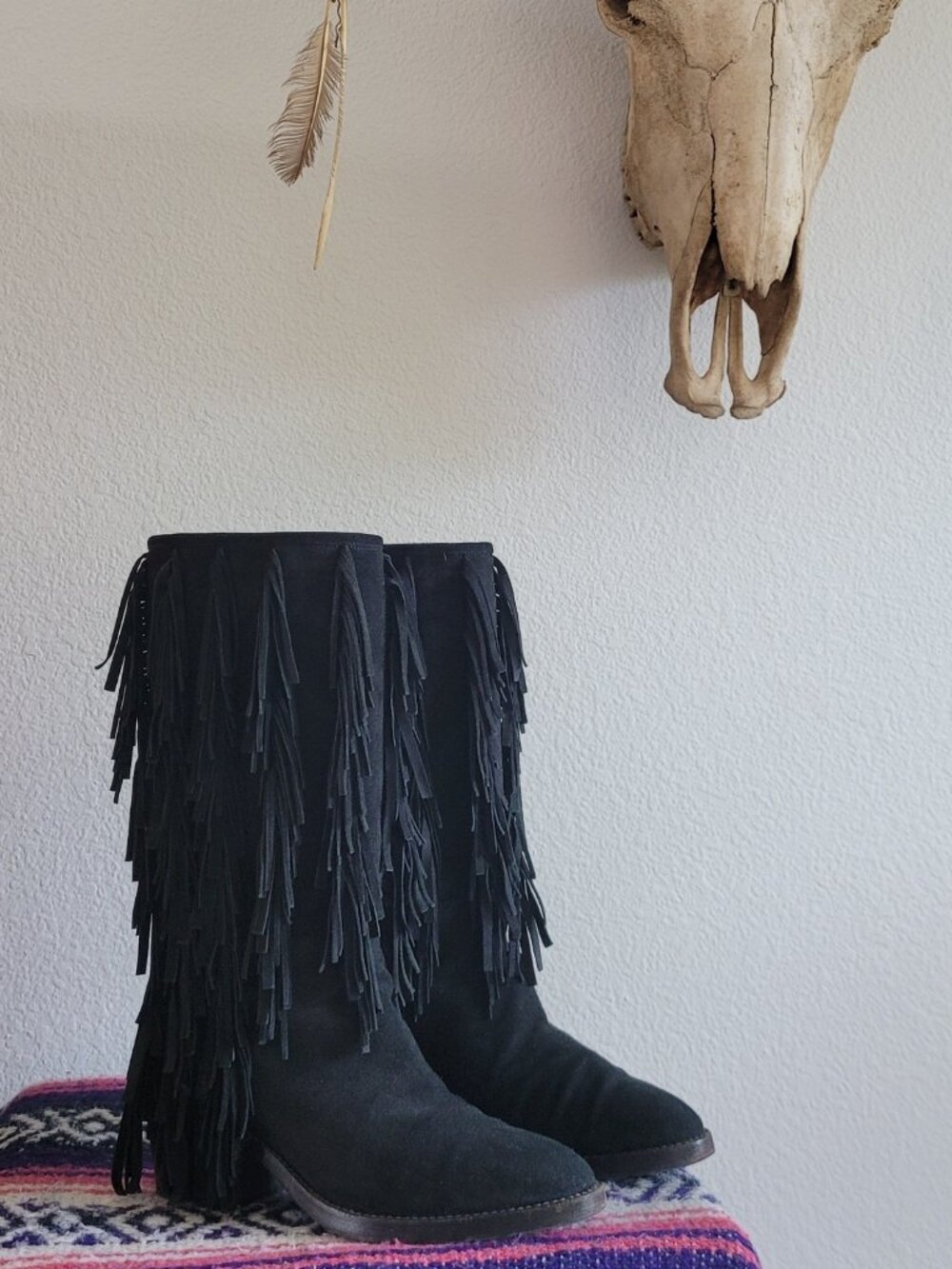 Aquatalia Lisette Waterproof Leather Fringe Boots - 7.5